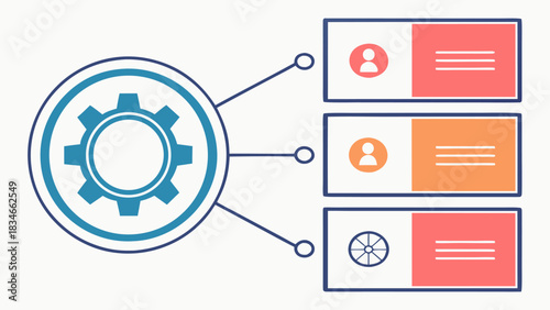 Business System Process Management Workflow Customization Solution with vector illustration