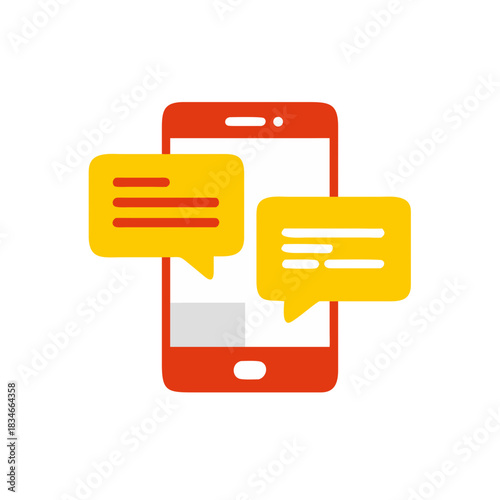 Mobile phone icon with chat bubbles, representing digital communication and messaging apps
