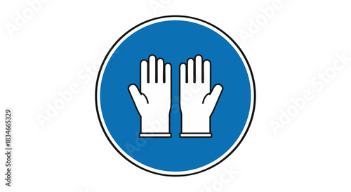 Mandatory Protective Gloves Safety Sign — Vector (Transparent Background)