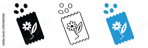 Seed packet icon isolated on white background, vector illustration,Planting fresh blooms with flower seed packets,
