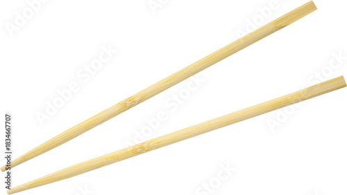 wooden bamboo chopsticks isolated on white background