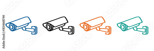 Security camera icons for protection and surveillance needs,Set of CCTV icons. Home security cameras icons,Vector illustration.CCTV vector icon set.Video surveillance CCTV camera icon. Security camera