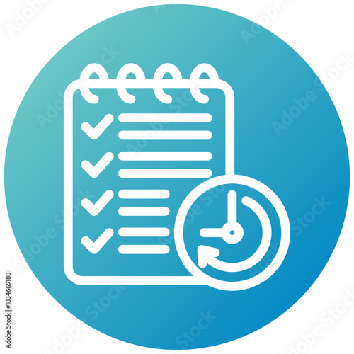 Daily Plan Icon Mini Illustration Icon. Use For Modern Concept, Print, Ui, Ux Kit, Web And App Development. Vector Related To Office, Education, Examination And More