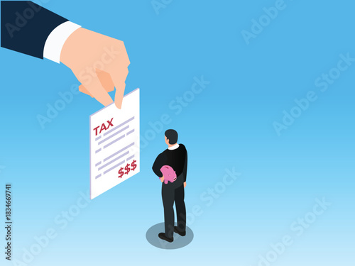 Businessman Balancing Between Sad and Happy Emoticons 3d isometric vector illustration