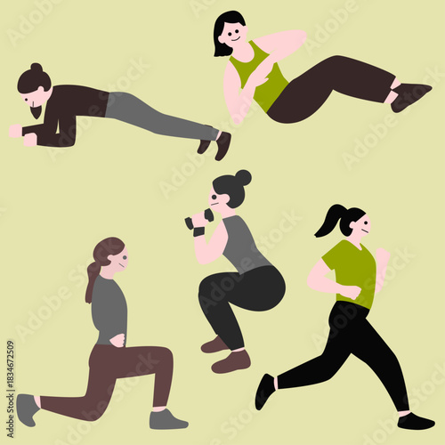 운동하는 여자들