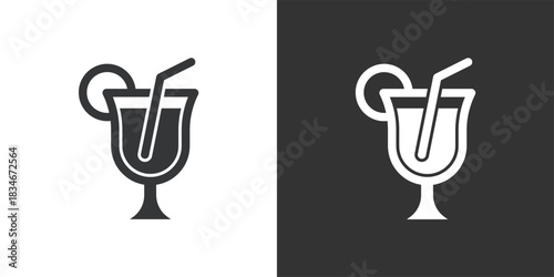 Summer Drink icon. Solid glyph series icon