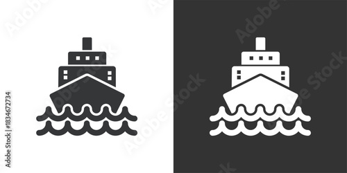 Cruise Ship icon. Solid glyph series icon