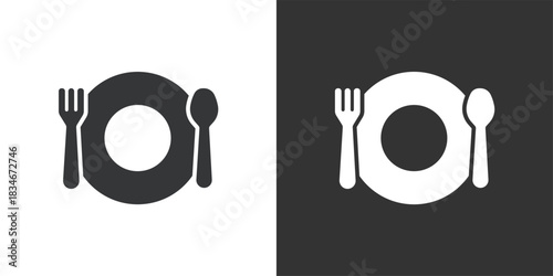 Cutlery icon. Solid glyph series icon