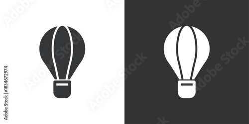 Hot Air Balloon icon. Solid glyph series icon