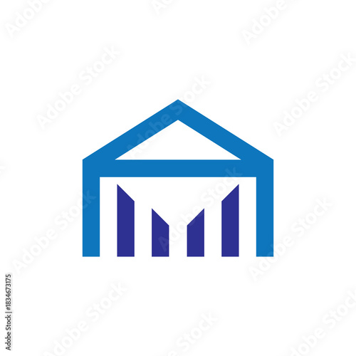 Home with MM letter logo design vector