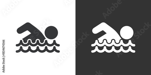 Swimming icon. Solid glyph series icon