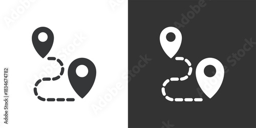 Travel Route icon. Solid glyph series icon