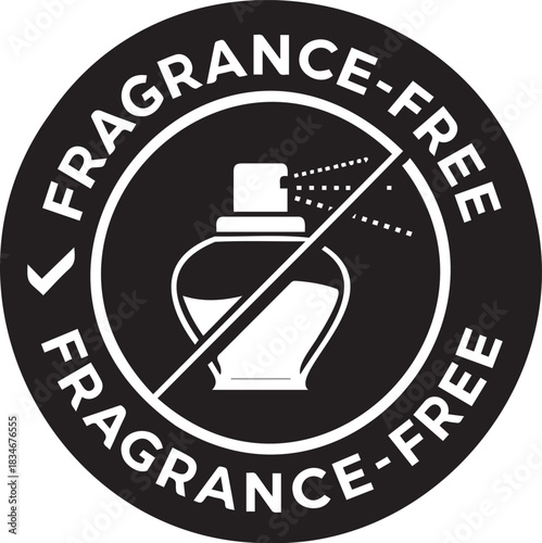 Fragrance-free cosmetic product icon for sensitive skin and allergy labeling isolated PNG with Transparent Background