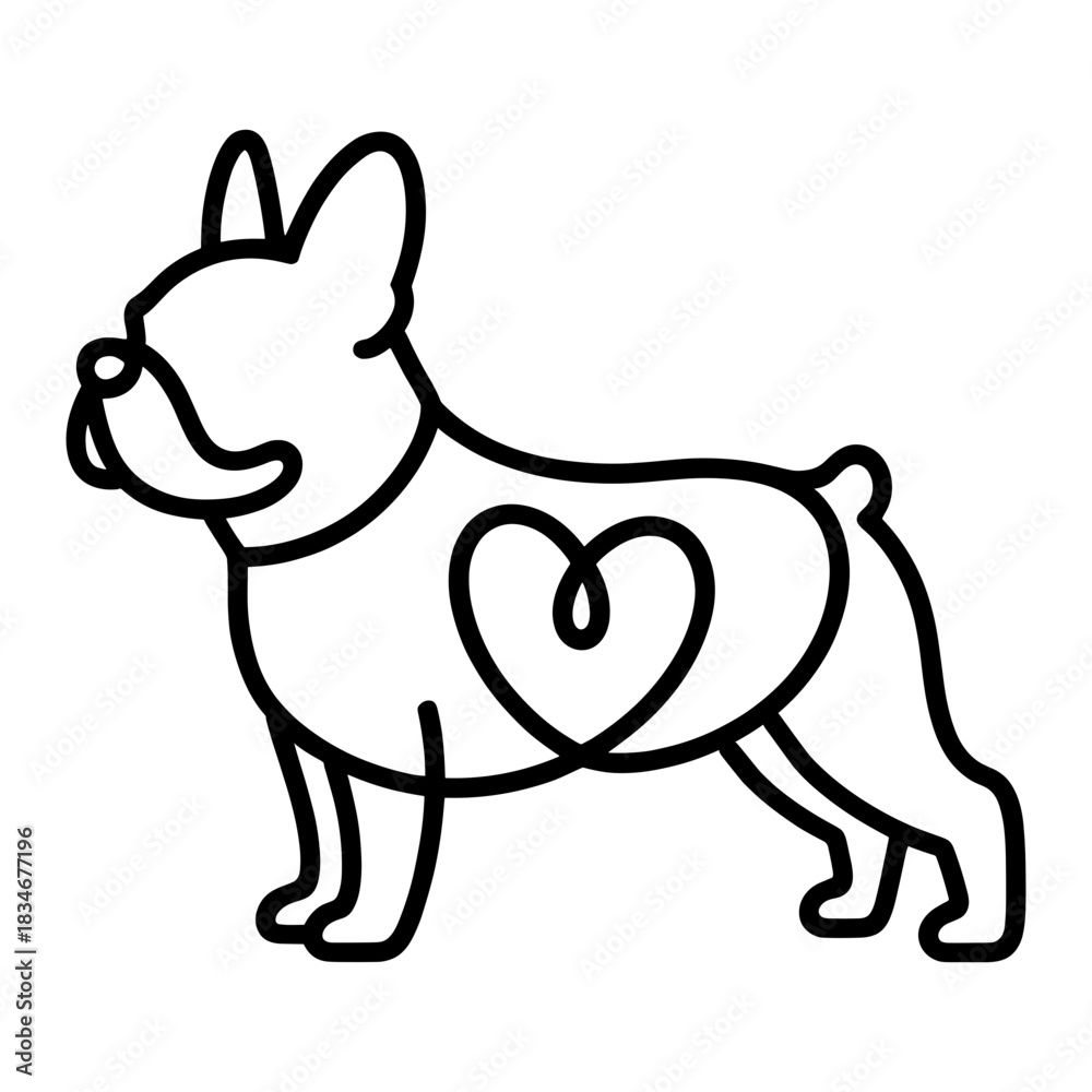 Naklejka premium French Bulldog Doodle
