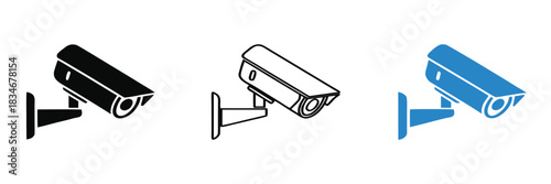 Security camera icons for protection and surveillance needs,Set of CCTV icons. Home security cameras icons,Vector illustration.CCTV vector icon set.Video surveillance CCTV camera icon. Security camera