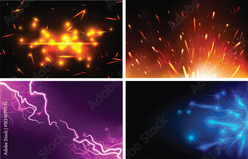 Electric Fire And Spark Effects Set