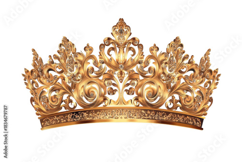 Ornamental Crown Sparkles with Golden Details and Regal Symbolism
