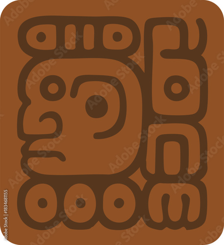 Mesoamerican style square glyph panel
