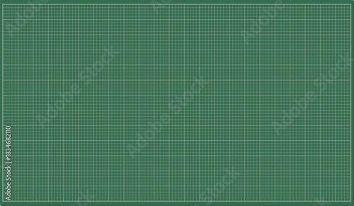 フレーム付きの5マスずつ分けられたグリッドの立体的な緑色のカッティングボード