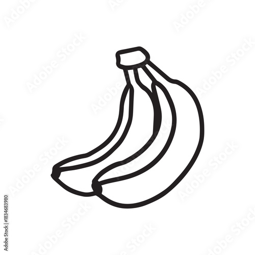 Banana food black icon. Healthy freshness natural vector design.