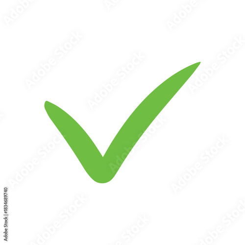 Right check mark green icon. Approved select choose design.