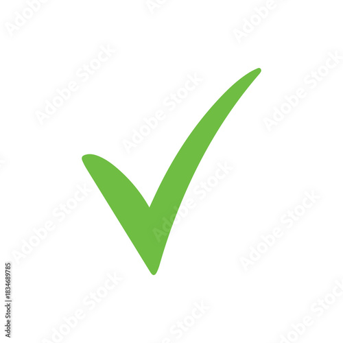 Right check mark green icon. Approved select choose design.