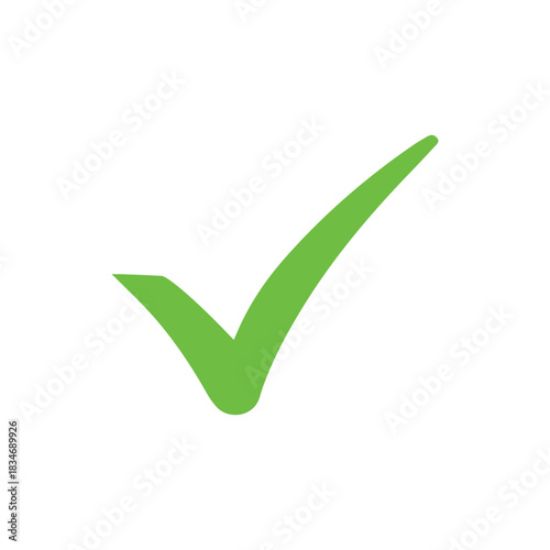 Right check mark green icon. Approved select choose design.