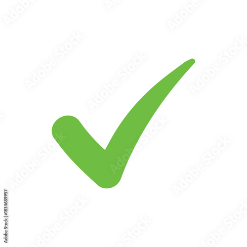 Right check mark green icon. Approved select choose design.