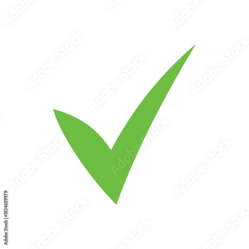 Right check mark green icon. Approved select choose design.