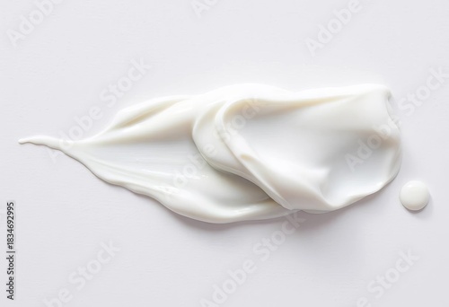 Wallpaper Mural White cosmetic cream smears and drops on pure background, textured surface,   soft,   smudge Torontodigital.ca