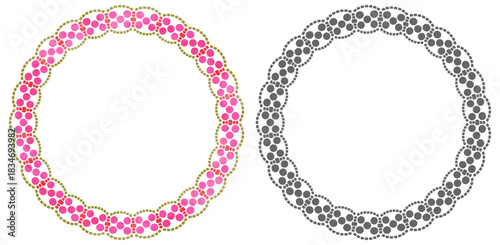 ビーズのサークルフレームセット3