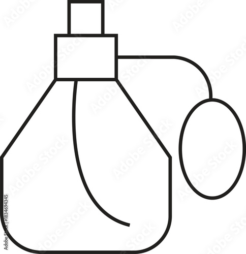 Vintage perfume atomizer silhouette icon for fragrance packaging isolated on transparent background.