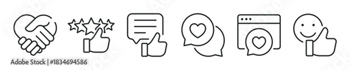 Good feedback thin line icon set. Web minimal editable stroke icons