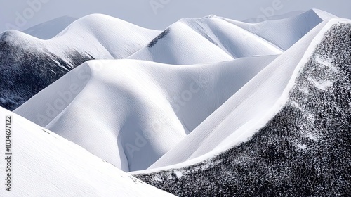 Snow-covered Mountains in Winter Landscape