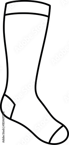 Christmas stocking with flat cuff and rounded toe design