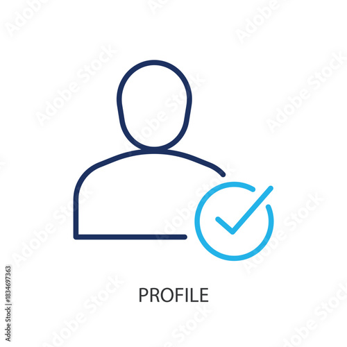 Profile thin line icons. Original vector illustration.