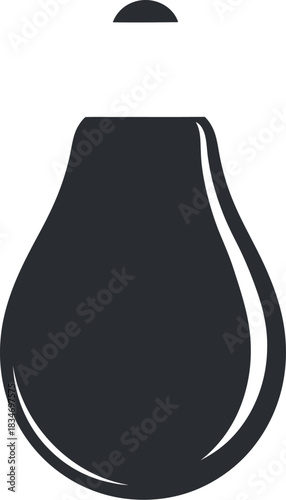 Thick teardrop light bulb silhouette with short cap