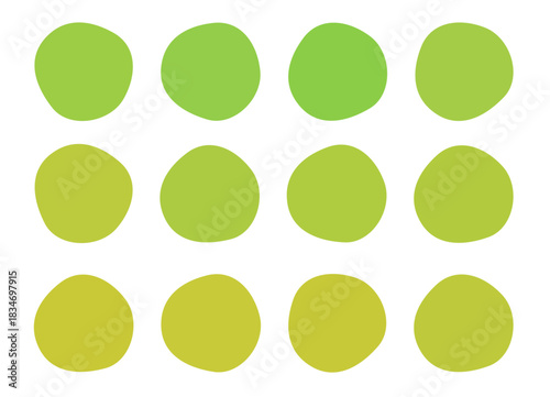 有機的シェイプ　黄緑色