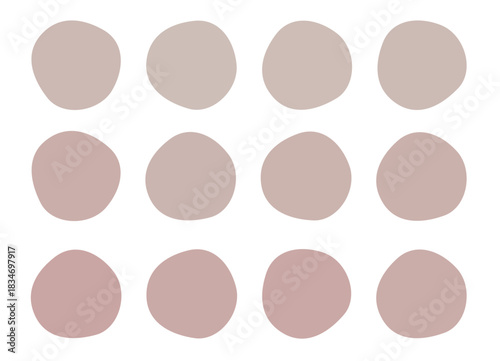 手書き風の有機的シェイプ　くすみカラー