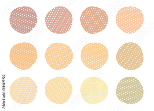 ドット模様の有機的シェイプ　ニュアンスカラー