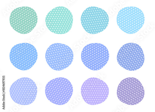 ドット模様の有機的シェイプ　