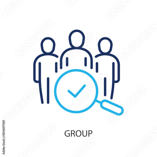 Group thin line icons. Original vector illustration.