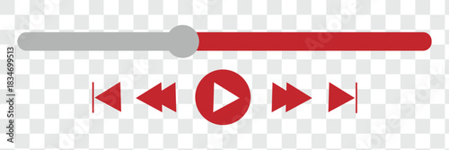 Music player interface UI icons, Multimedia video and music player bar, Songs or podcast playlist vector illustration.