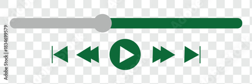 Music player interface UI icons, Multimedia video and music player bar, Songs or podcast playlist vector illustration.