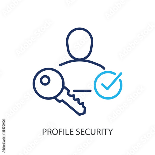 Profile security thin line icons. Original vector illustration.