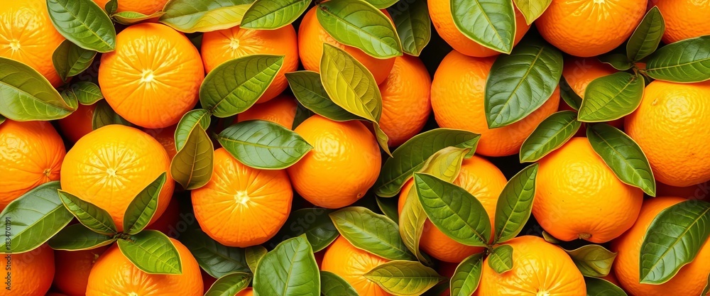 Vibrant orange citrus leaves seamlessly repeat, leaves, leaf pattern