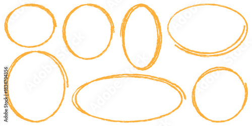 Grunge hand drawn ovals and circles. Doodle round shapes. Vector ovals and ellipses lines to highlight text. eps 10