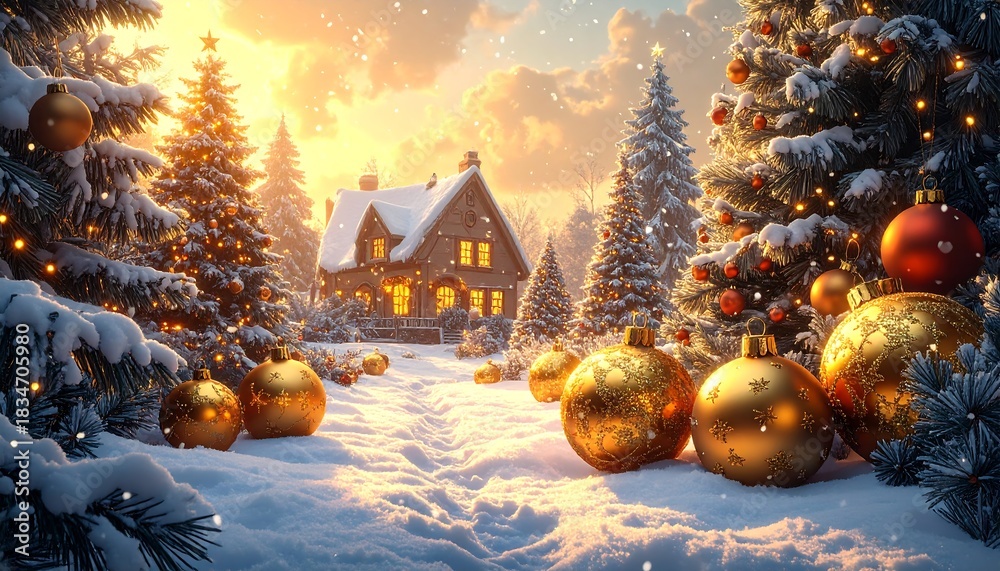 Merry christmas and happy new year 2026 with festive decorations and golden ornaments Merry christmas and happy new year 2026 with festive decorations and golden ornaments