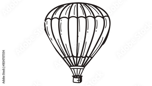 Whimsical hot air balloon journey ready for adventure, fly high and dream big with this doodle-style icon, perfect for travel and exploration themes