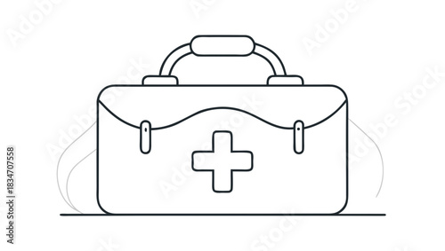 Essential first aid kit icon for emergency preparedness, representing safety, medical assistance and immediate healthcare response, scalable vector graphic